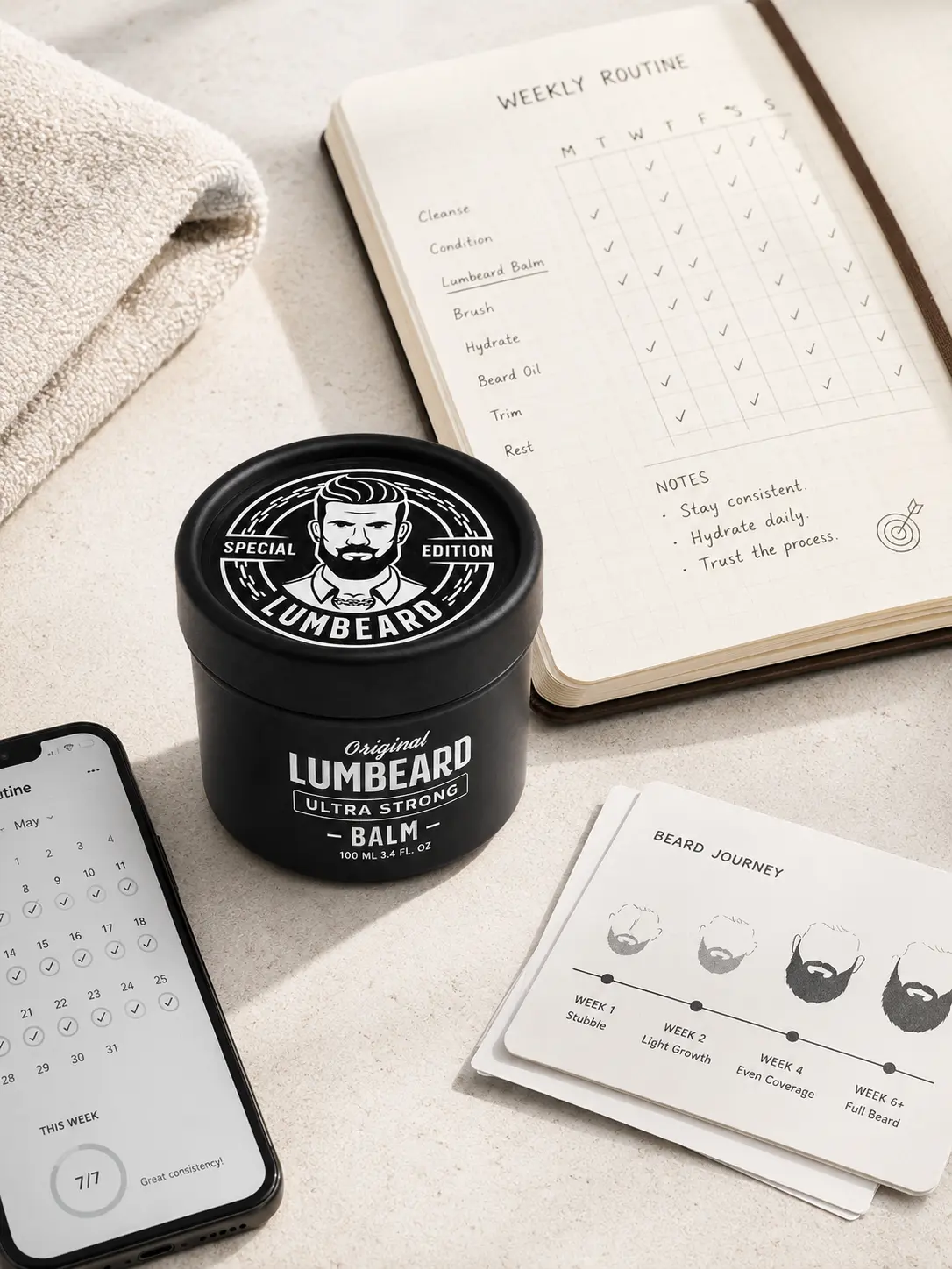 Documenting a LUMBEARD beard care routine over time