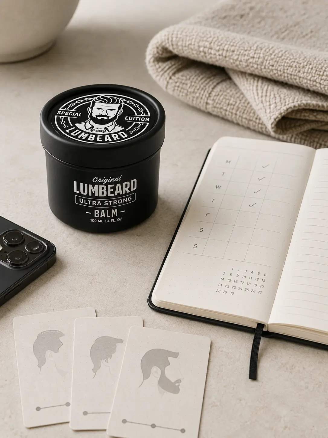Man holding LUMBEARD Ultra Strong Balm