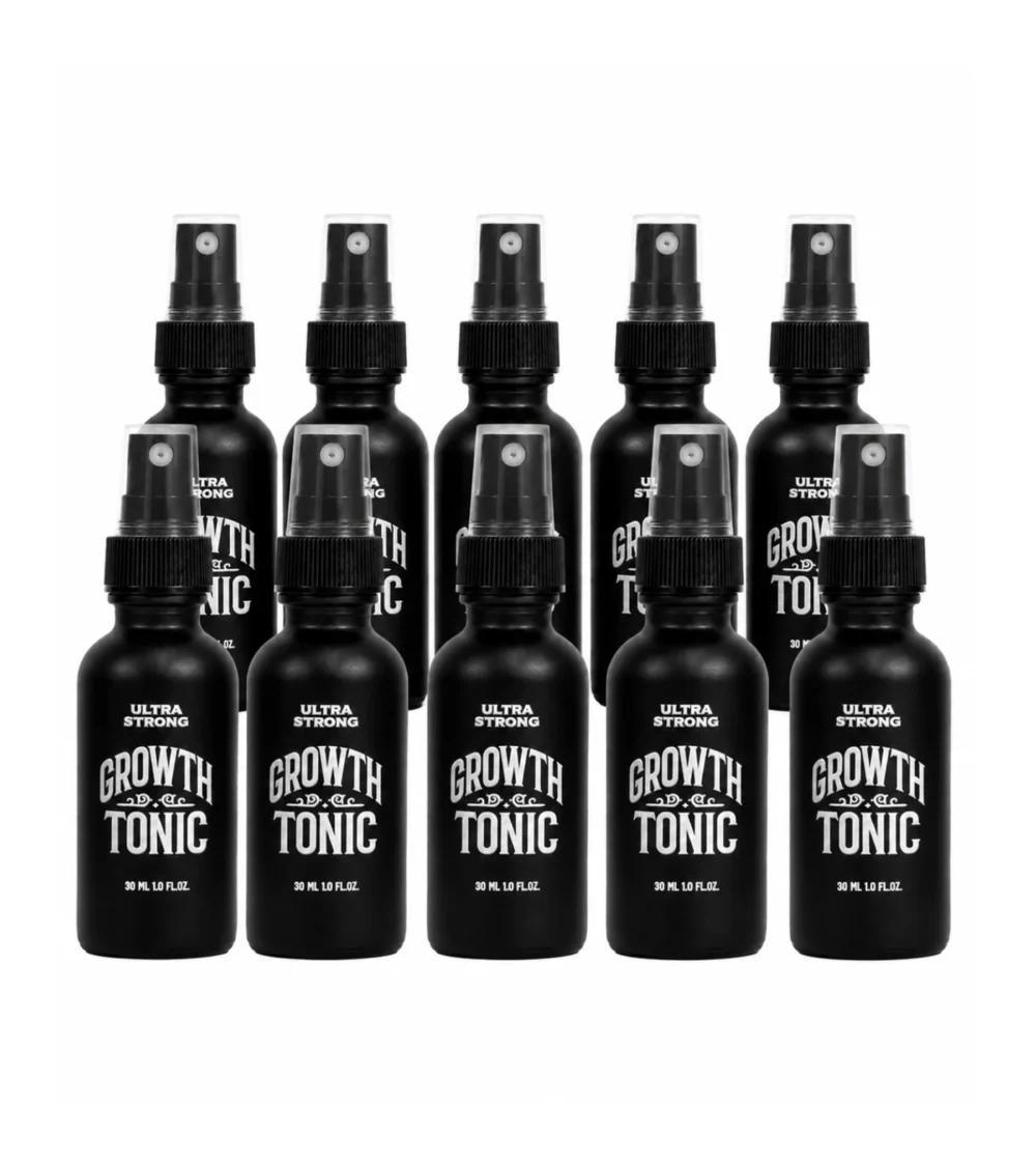 Ultra Strong Growth Tonic 30ml black spray bottle on a pure white background