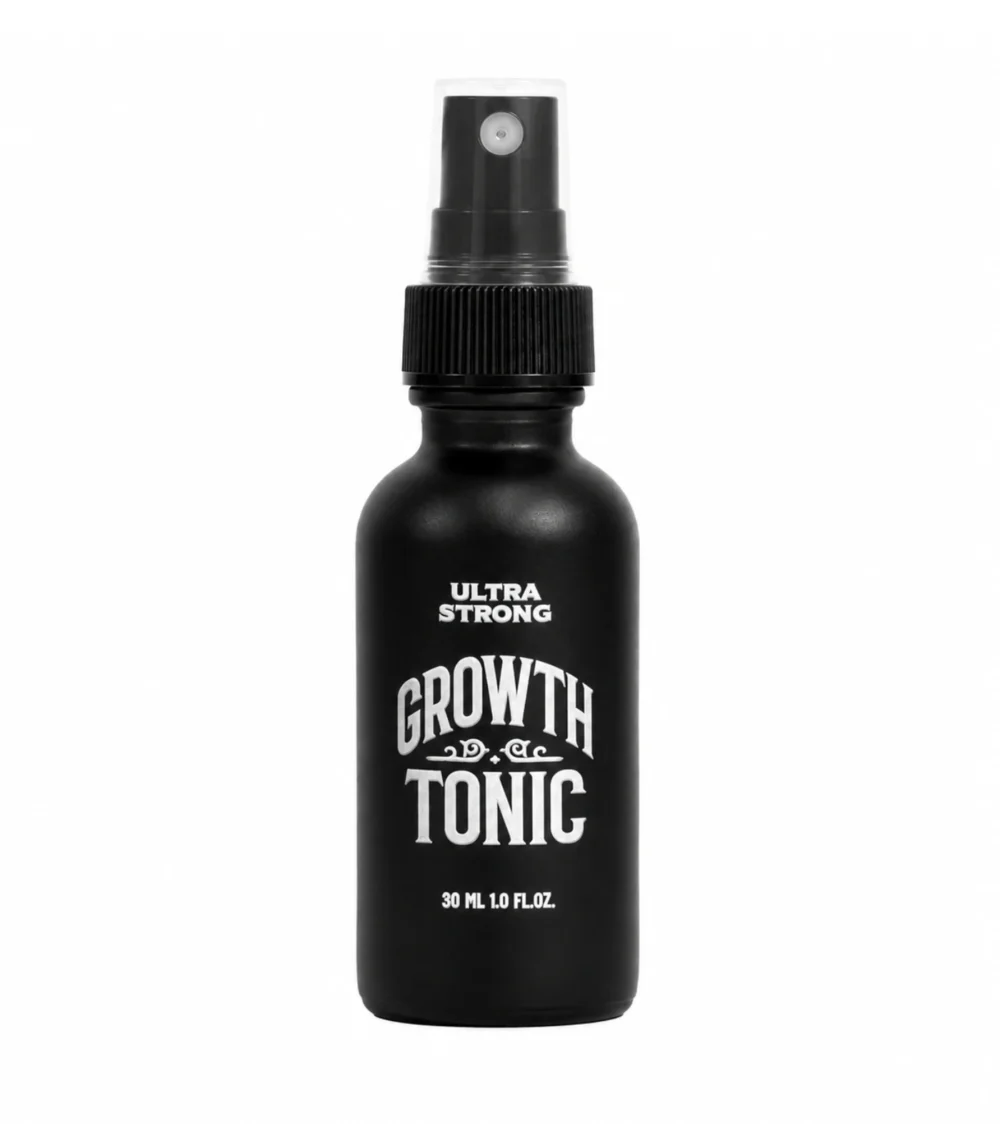 ULTRA STRONG Growth Tonic 30ml hair and beard booster spray on a white background